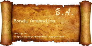 Bondy Armandina névjegykártya